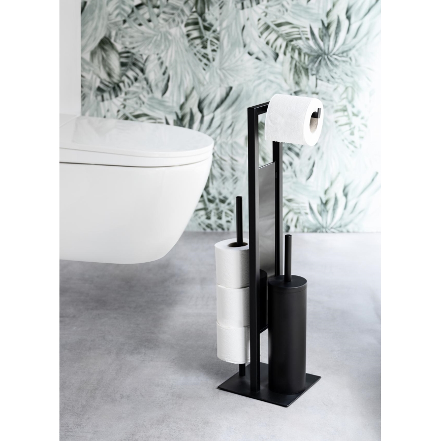 WENKO 25400100 - Brosse WC RIVALTA 18 x 70 cm, noire