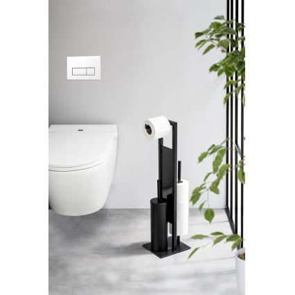 WENKO 25400100 - Scopino WC RIVALTA 18x70 cm nero