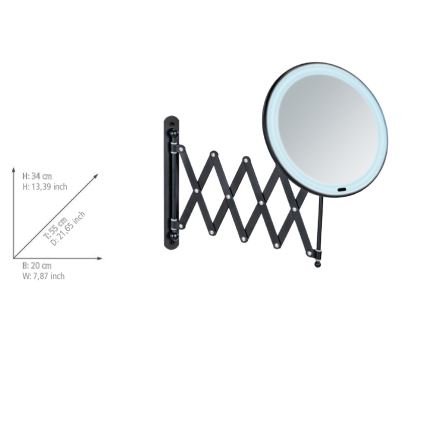 WENKO 25524100 - Miroir BARONA 20x34 cm noir