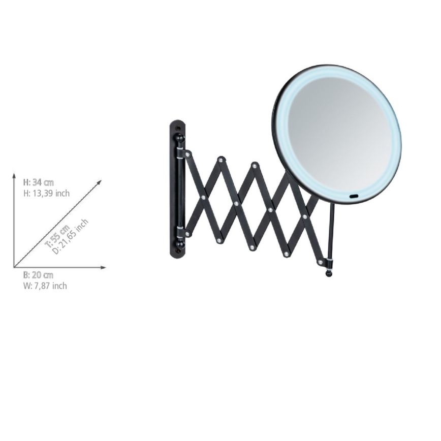 WENKO 25524100 - Miroir BARONA 20x34 cm noir