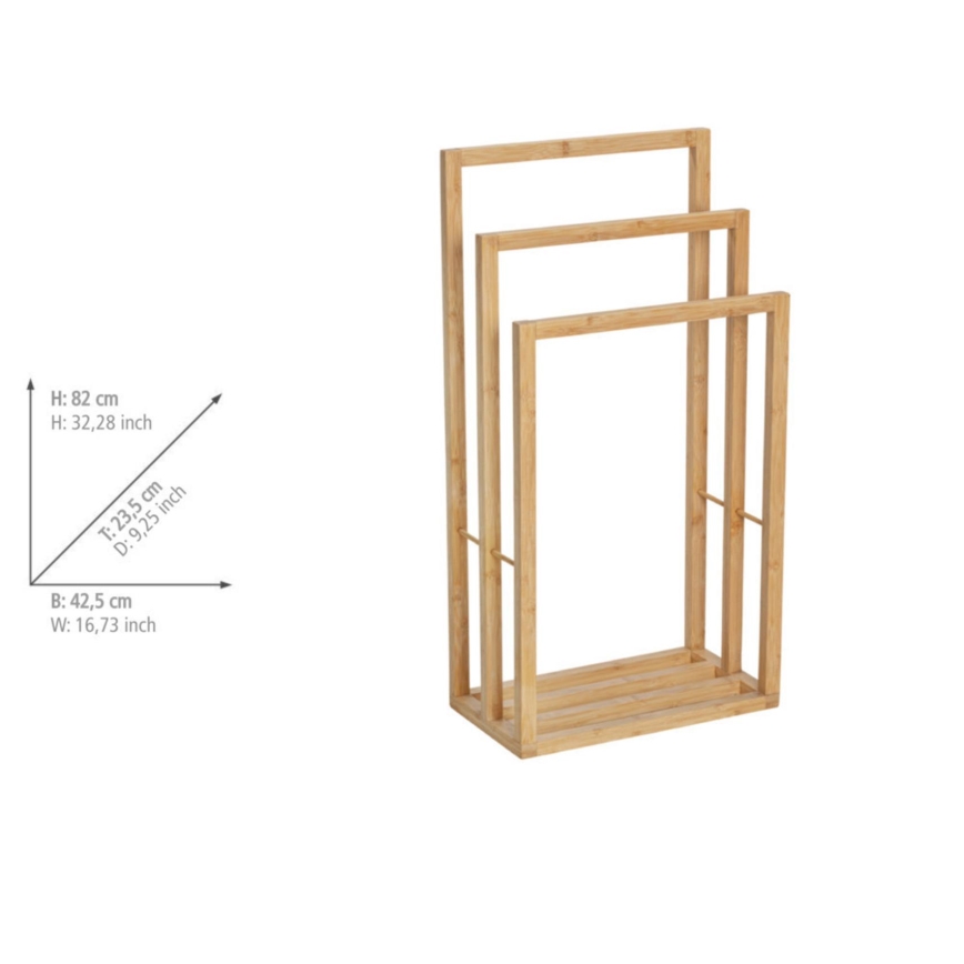WENKO 25629100 - Porte-serviettes BAMBUSA 42,5x82 cm brun