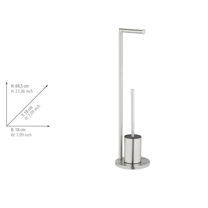 WENKO 25676100 - WC-Set FERLA 18x69,5 cm Edelstahl/satiniert