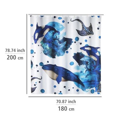 WENKO 25749100 - Rideau de douche AQUARIS 180x200 cm multicolore