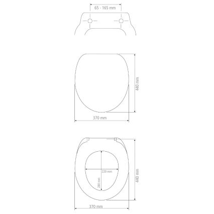 WENKO 25772100 - Abattant de WC BAMBUZA 37x44 cm noir/marron/chrome brillant
