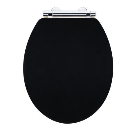 WENKO 25772100 - Sedile WC BAMBUZA 37x44 cm nero/marrone/cromo lucido