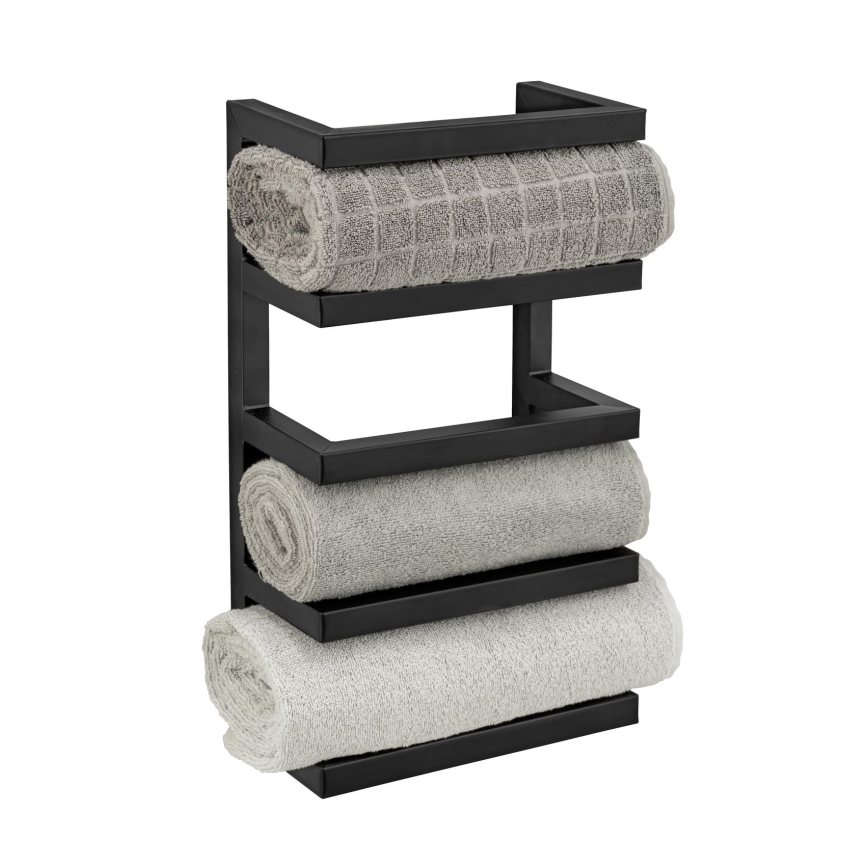 WENKO 25780100 - Portasciugamani FONDIRO 24x42 cm nero