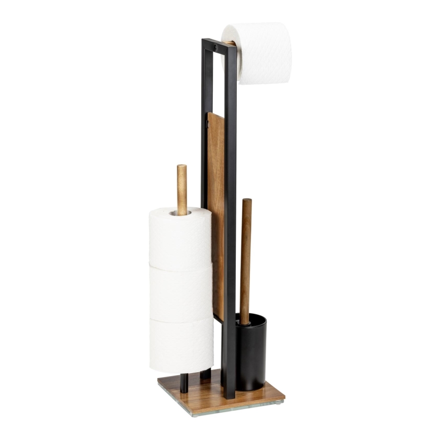 WENKO 25784100 - WC-Set RIVALTA 18x70 cm braun/schwarz