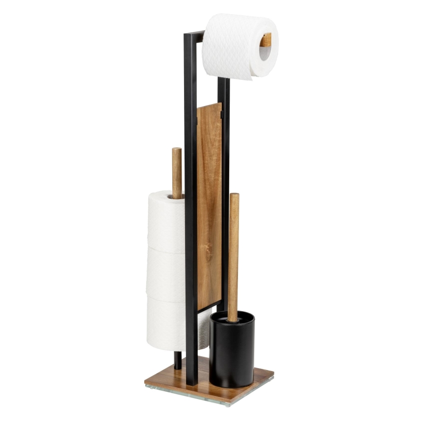WENKO 25784100 - WC-Set RIVALTA 18x70 cm braun/schwarz