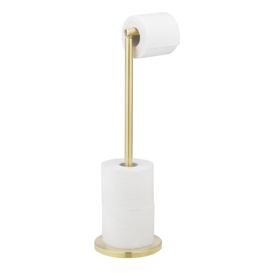 WENKO 25791100 - Support pour papier toilette 21x55 cm doré/argenté