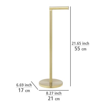 WENKO 25791100 - Support pour papier toilette 21x55 cm doré/argenté
