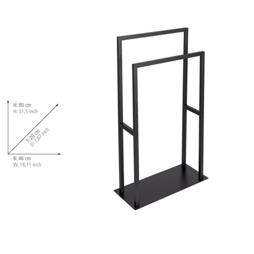 WENKO 26056100 - Porte-serviettes RIVALTA 46 x 80 cm inox/noir