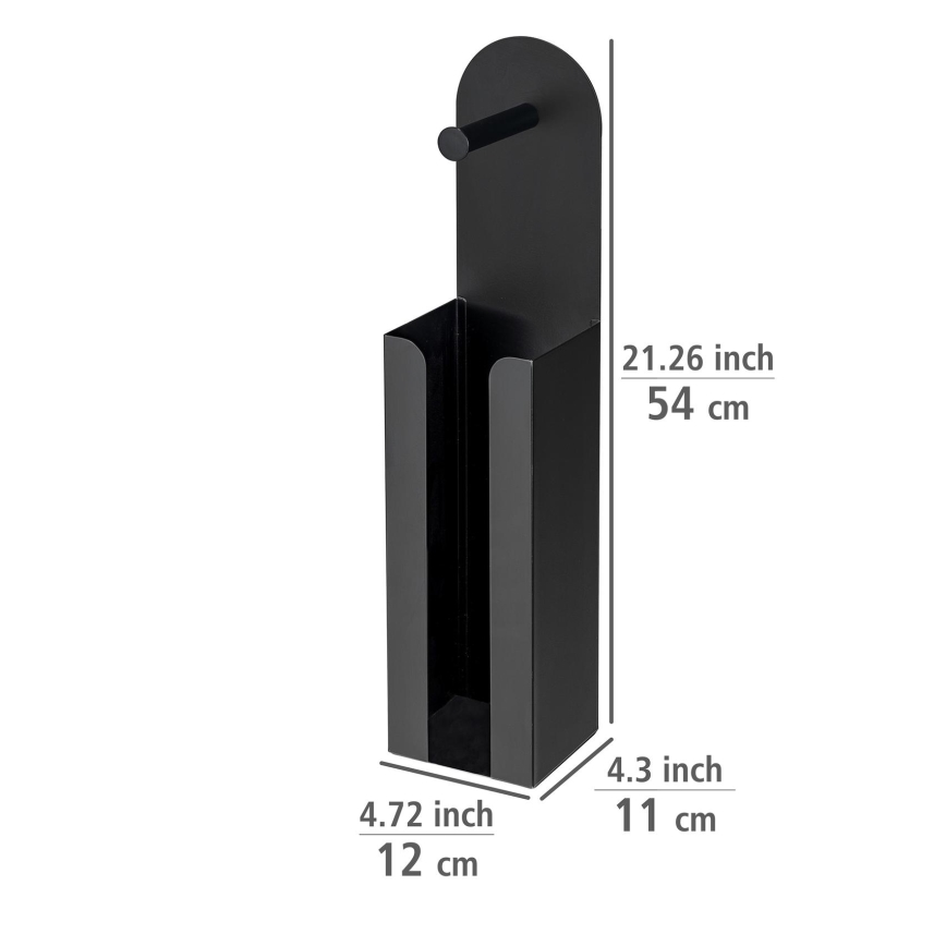 WENKO 26059100 - Porta rotoli AGIRA 12x54 cm nero