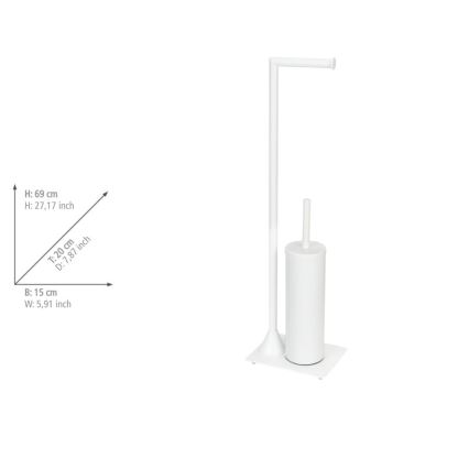 WENKO 26072100 - HELLA WC-Bürste 15 x 69 cm weiß