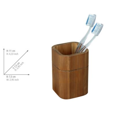 WENKO 26101100 - Porte-brosses à dents SERRO 7,5x11 cm marron