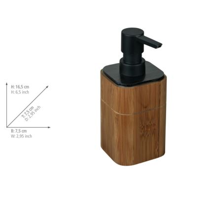 WENKO 26102100 - Seifenspender SERRO 7,5x16,5 cm braun/schwarz