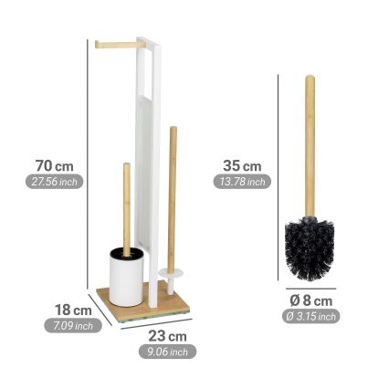 WENKO 26214100 - WC-Set RIVALTA 18x70 cm braun/weiß