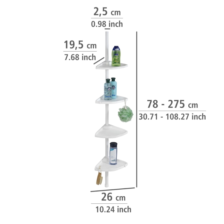 WENKO 3201010100 - Elemento angolare COMPACT 26x195 cm bianco