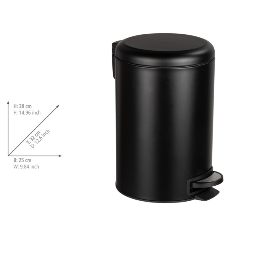 WENKO 54913100 - Cestino portarifiuti LEMAN 25x38 cm nero