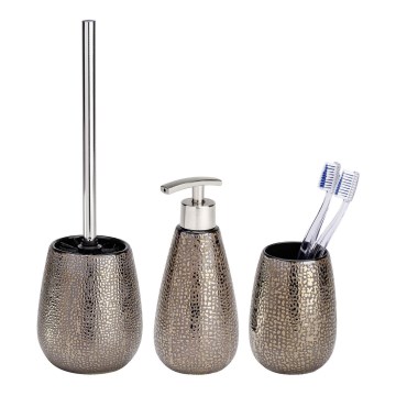 WENKO 69109800 - Badezimmer-Set MARRAKESH 12,5x41 cm braun