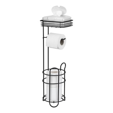 WENKO 71451800 - Portarotolo per carta igienica 16x59 cm nero