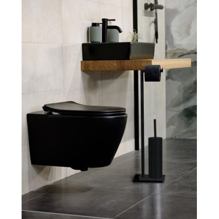 WENKO 71556800 - Set WC RECCO 20x71,5 cm nero