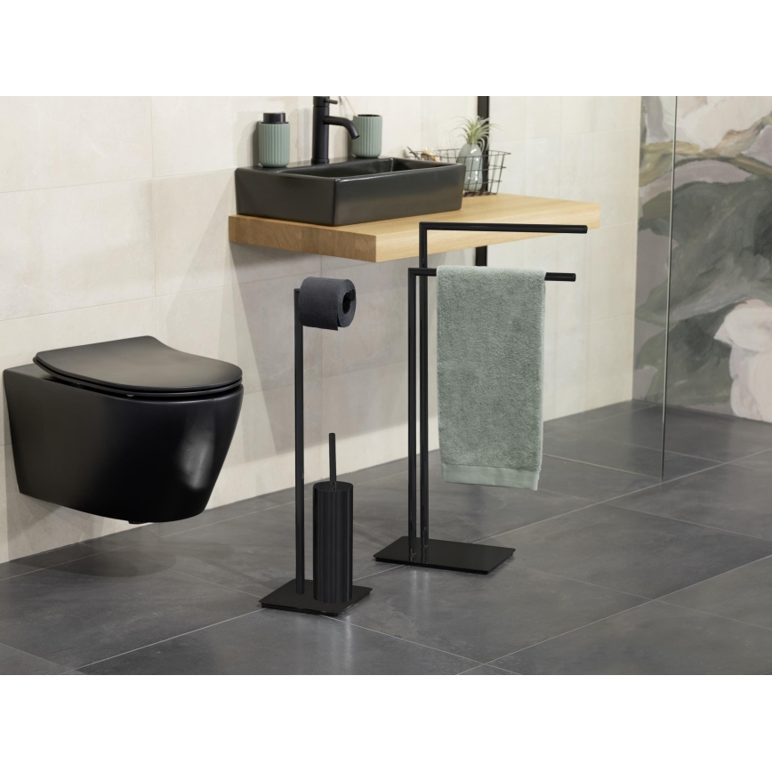 WENKO 71556800 - Set WC RECCO 20x71,5 cm nero