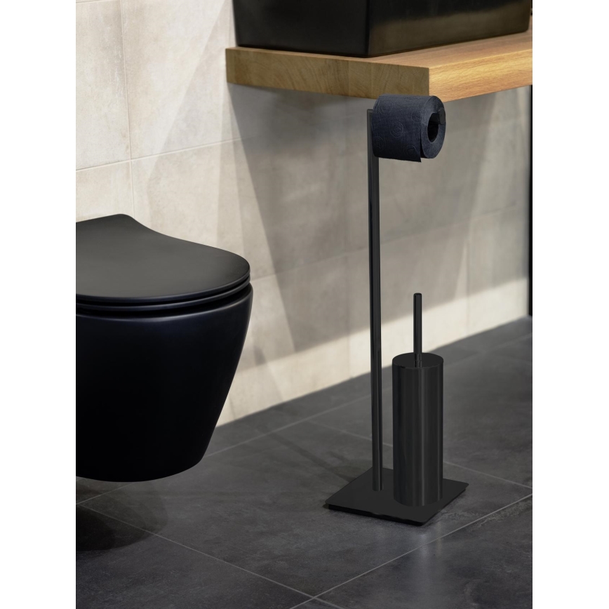 WENKO 71556800 - WC-Set RECCO 20x71,5 cm schwarz