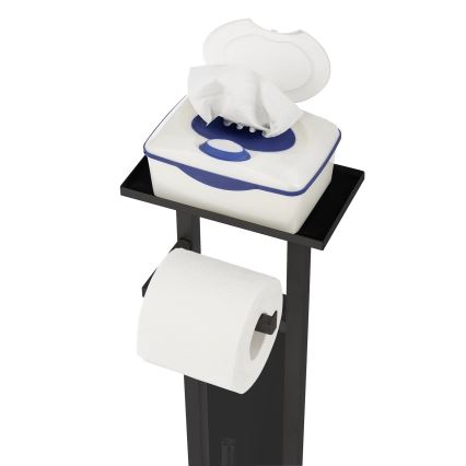 WENKO 71558800 - WC-Set DEBAR 21x70,5 cm Edelstahl/schwarz