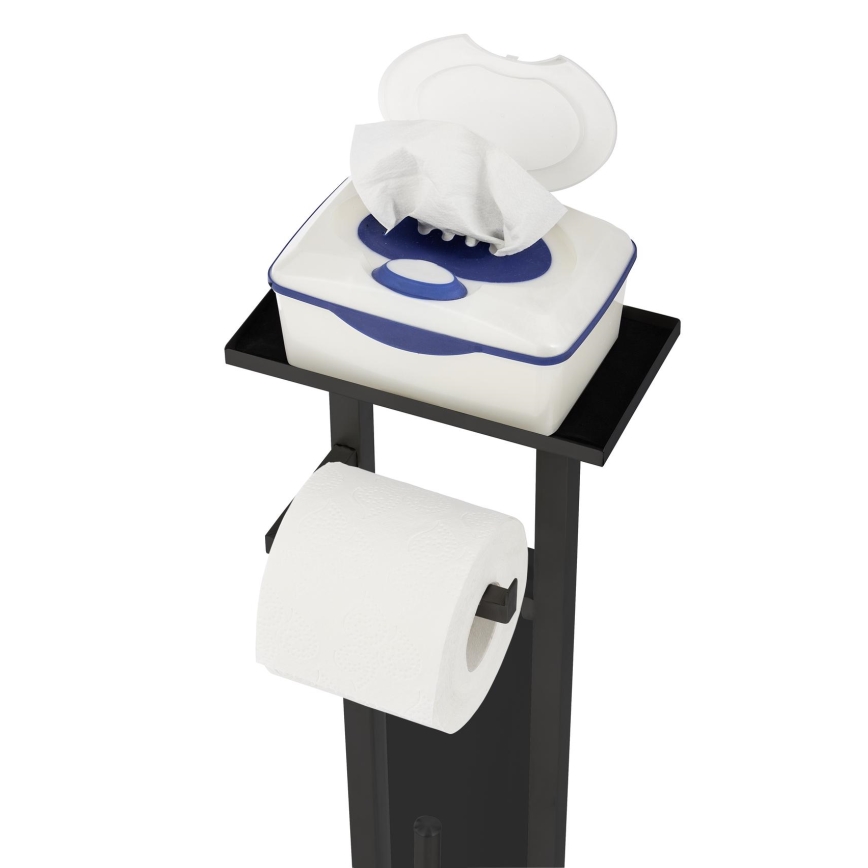 WENKO 71558800 - WC-Set DEBAR 21x70,5 cm Edelstahl/schwarz