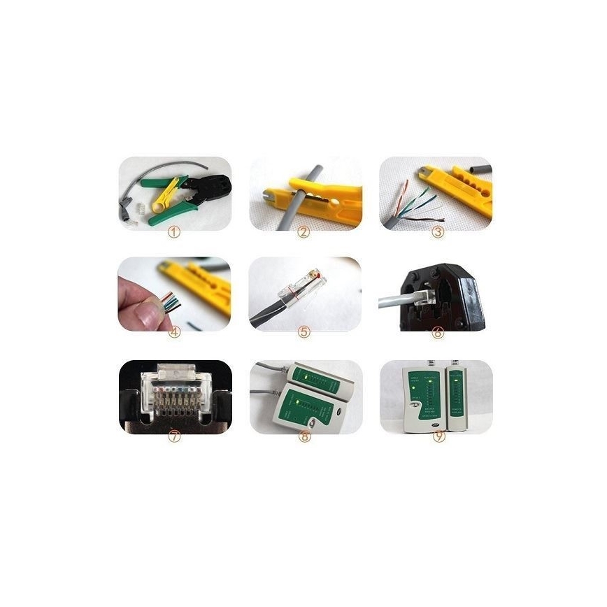 Werkzeugsatz für die Installation von UTP-Netzwerken 9-tlg.