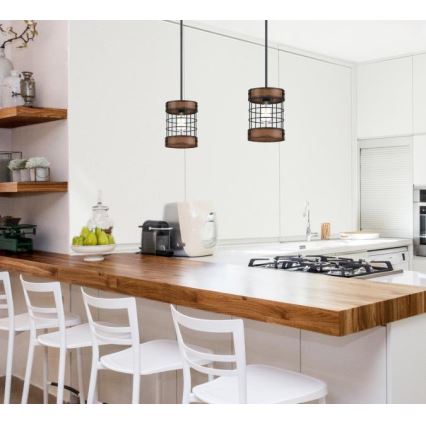 Westinghouse 61179 - Lampadario a sospensione con filo LANGSTON 1xE27/60W/230V barnwood