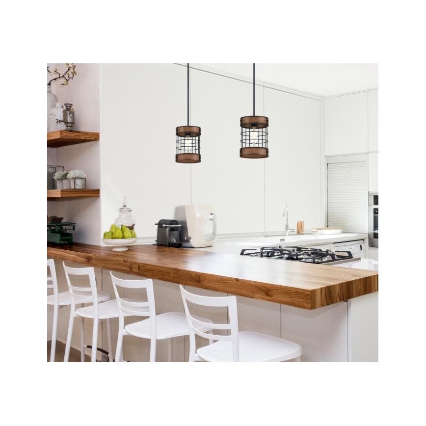 Westinghouse 61179 - Lampadario a sospensione con filo LANGSTON 1xE27/60W/230V barnwood