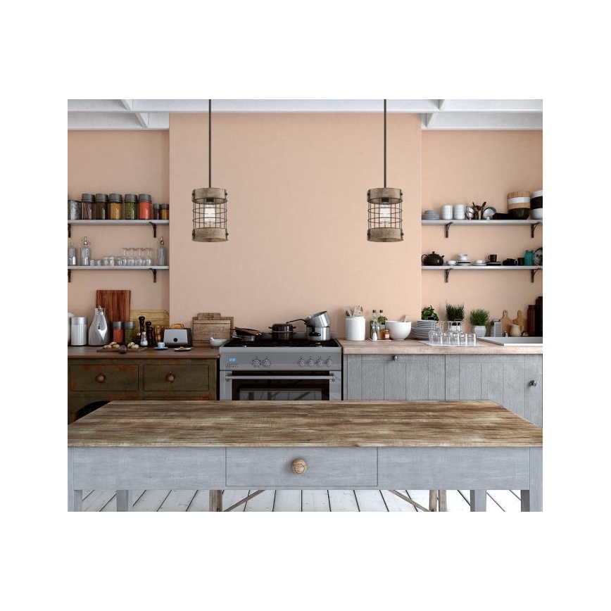 Westinghouse 61180 - Lampadario a sospensione con filo LANGSTON 1xE27/60W/230V pino