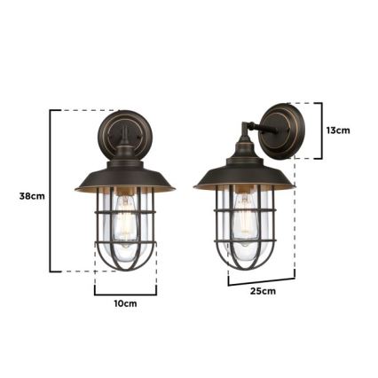 Westinghouse 6121640 - Lampada da parete LED per esterni IRON HILL 1xE27/60W/230V IP44