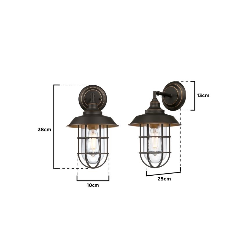 Westinghouse 6121640 - Lampada da parete LED per esterni IRON HILL 1xE27/60W/230V IP44