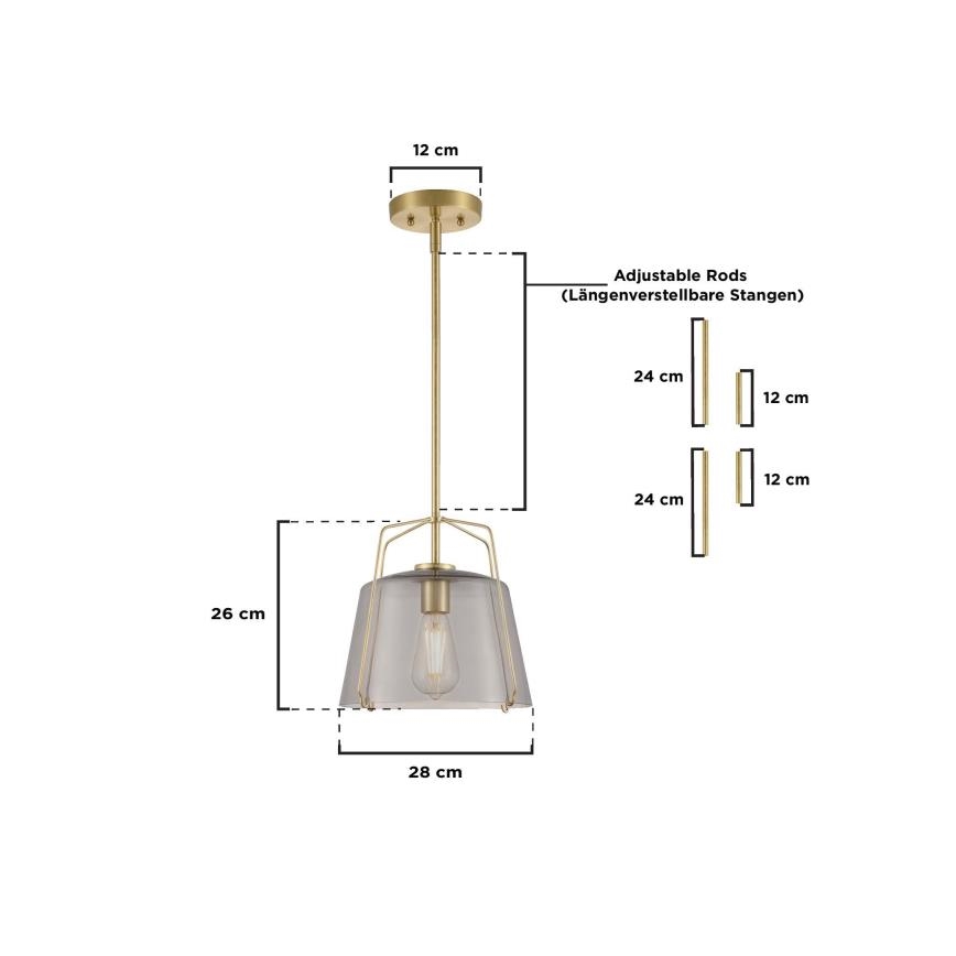 Westinghouse 61251 - Lampadario a sospensione con supporto rigido HALLEIN 1xE27/60W/230V