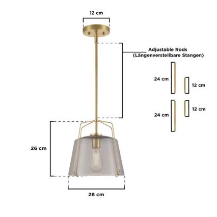 Westinghouse 61251 - Suspension-barre HALLEIN 1xE27/60W/230V
