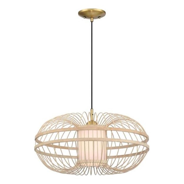 Westinghouse 61255 - Lampadario a sospensione con filo TULCEA 1xE27/60W/230V bambù