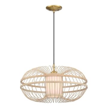 Westinghouse 61255 - Suspension à câble TULCEA 1xE27/60W/230V Ø 50 cm bambou