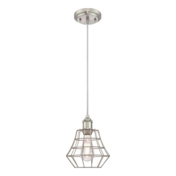 Westinghouse 6337240 - Lampadario a sospensione su cavo NATHAN 1xE27/60W/230V Ø 19 cm argento