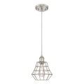 Westinghouse 6337240 - Pendelleuchte mit Kabel NATHAN 1xE27/60W/230V Ø 19 cm silber