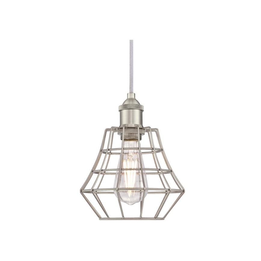Westinghouse 6337240 - Pendelleuchte mit Kabel NATHAN 1xE27/60W/230V Ø 19 cm silber