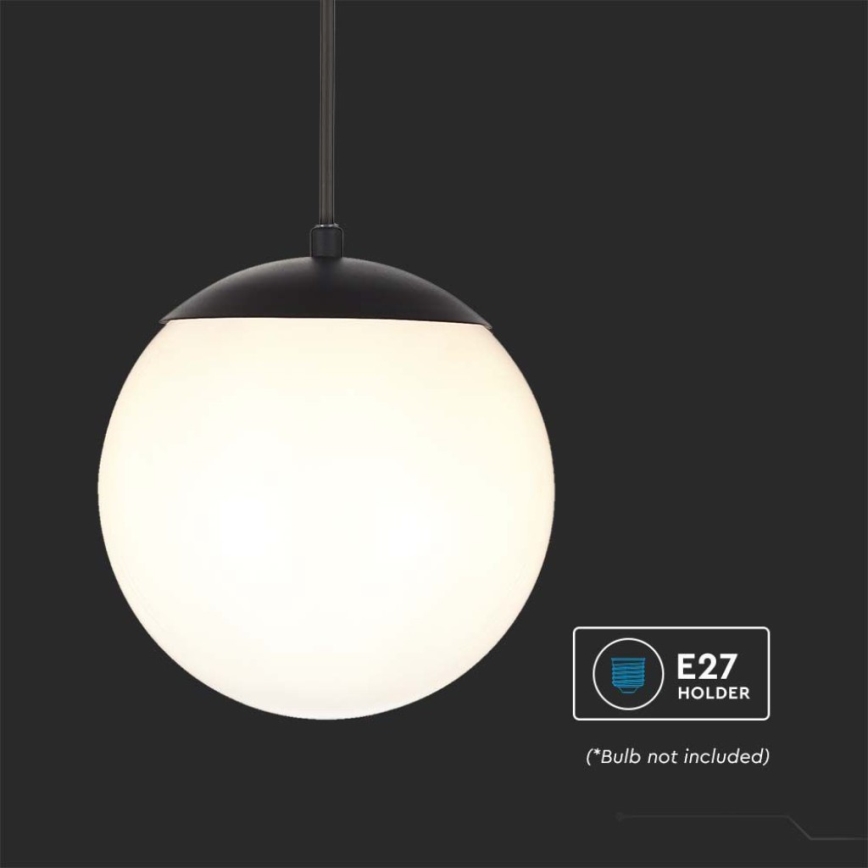 Wetterfeste Außen-Pendelleuchte an Kabel 1xE27/60W/230V Ø 20 cm IP44 schwarz