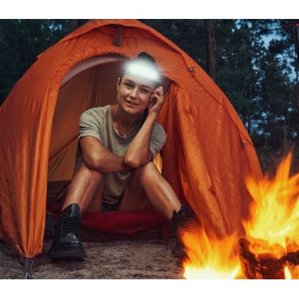 Wiederaufladbare LED-Stirnlampe 2×LED / 5 V, 180 lm, 900 mAh, schwarz