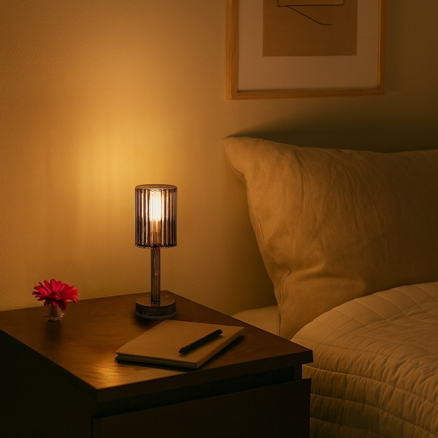 LED Wiederaufladbare Touch-Tischlampe SIMPLE LED/1W/5V 3000-6000K 2400 mAh rauchgrau