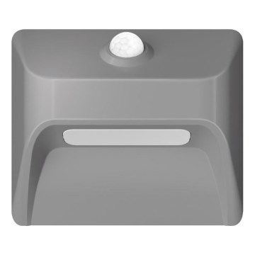 Wiederaufladbare LED-Treppenleuchte mit Bewegungs- und Dämmerungssensor STEP LIGHT LED/0,3W/3,7V 2200 mAh IP53 grau