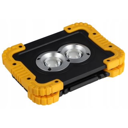 Wiederaufladbarer LED-Reflektor mit Powerbank-Funktion LED/20W/5V 4400 mAh IP44 schwarz/gelb