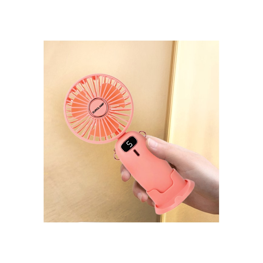 Wiederaufladbarer Taschenventilator 3W/5V 1200 mAh, rosa