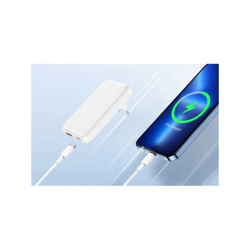 Winner Group - Adattatore di ricarica GaN 1xUSB-A + 1xUSB-C 30W bianco