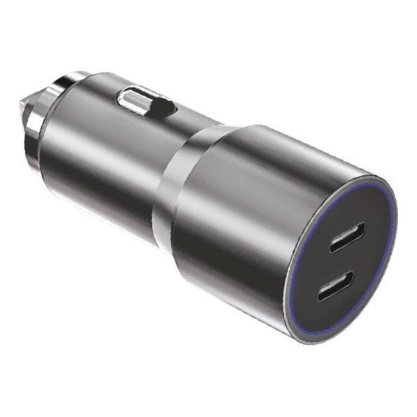 Winner Group - Autoladegerät 2xUSB-C Power Delivery 60W silbern